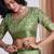 green floral printed pure georgette ready to wear saree