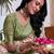 green floral printed pure georgette ready to wear saree