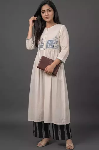 tailored women embroidered kurta with palazzos
