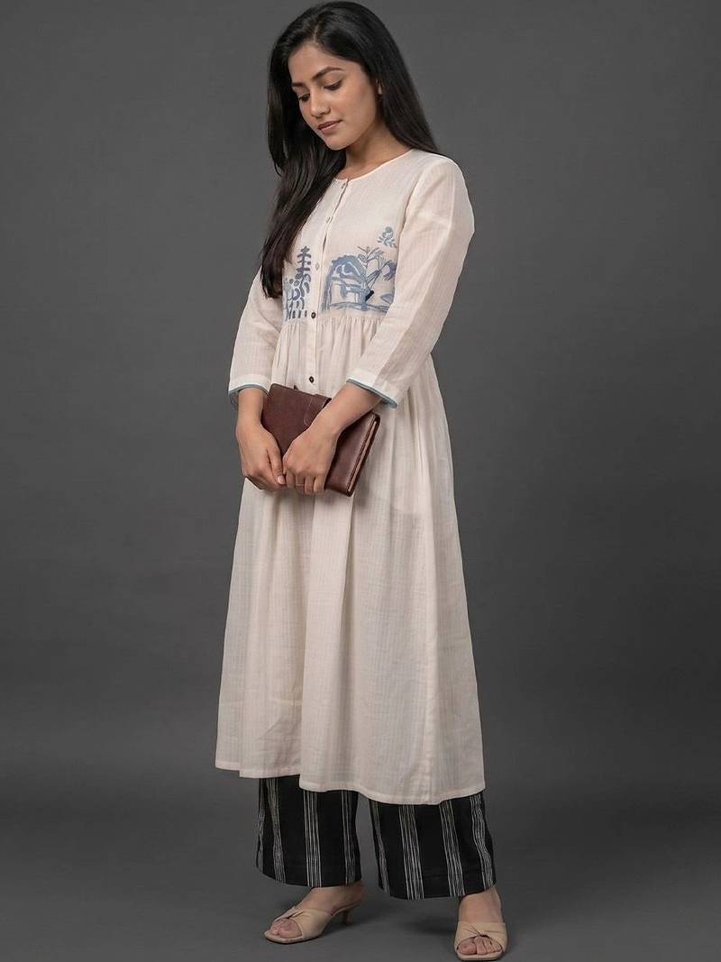 tailored women embroidered kurta with palazzos