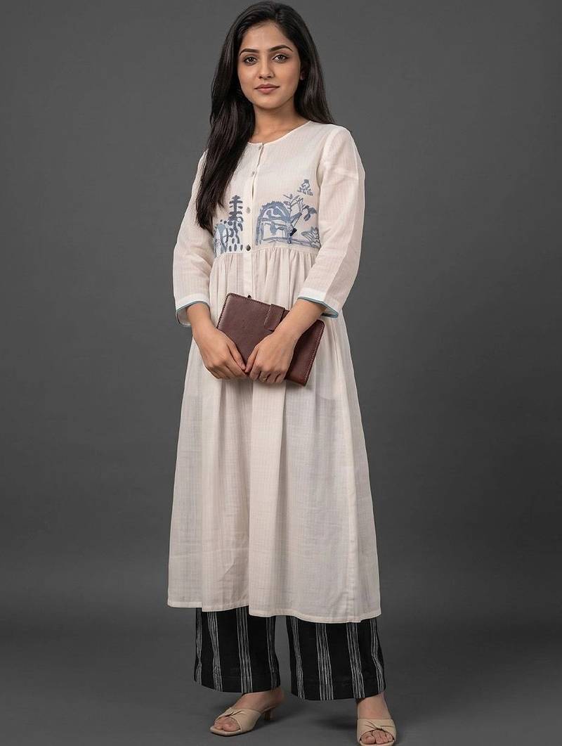 tailored women embroidered kurta with palazzos