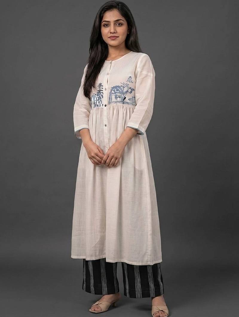 tailored women embroidered kurta with palazzos