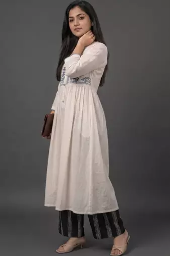 tailored women embroidered kurta with palazzos