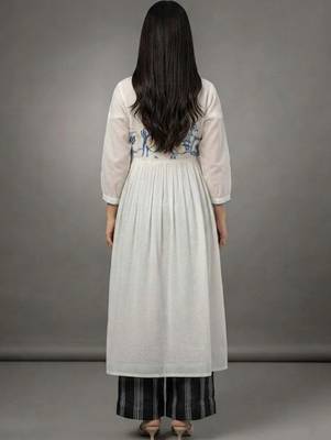 tailored women embroidered kurta with palazzos 7
