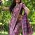 Purple ethnic motifs zari silk blend tussar saree