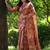 Peach silk blend tussar saree