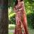 Peach silk blend tussar saree