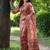 Peach silk blend tussar saree