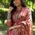 Peach silk blend tussar saree