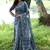 blue silk blend tussar saree