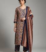 workwear women printed kurta with trousers with dupatta