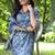 blue silk blend tussar saree