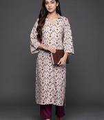 formal women printed kurta with trousers