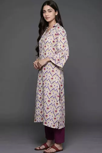 formal women printed kurta with trousers
