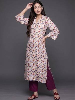 formal women printed kurta with trousers 5