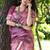Pink ethnic motifs silk blend tussar saree