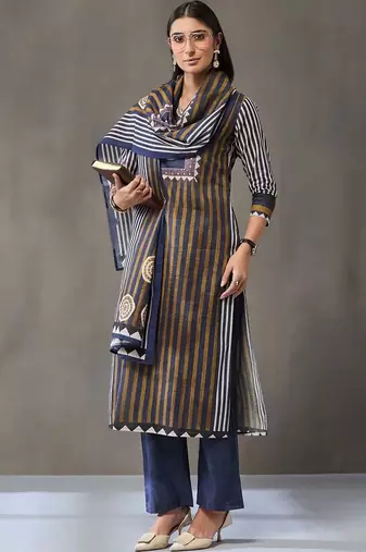 formal women printed kurta with palazzos with dupatta