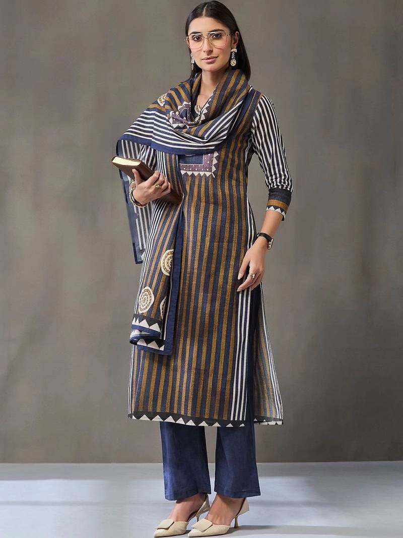 formal women printed kurta with palazzos with dupatta