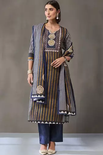 formal women printed kurta with palazzos with dupatta