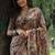 Brown silk blend tussar saree