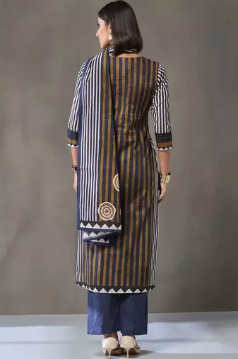 formal women printed kurta with palazzos with dupatta