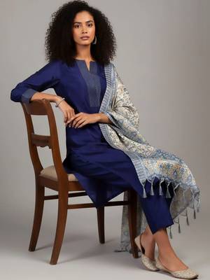 workwear women kurta with trousers with dupatta 4