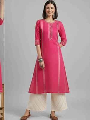 women striped regular cotton kurta with palazzos 1