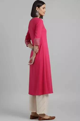 women striped regular cotton kurta with palazzos