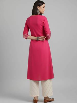 women striped regular cotton kurta with palazzos 5