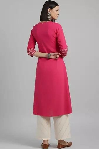 women striped regular cotton kurta with palazzos
