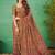 beige ethnic motifs printed poly crepe bagru saree