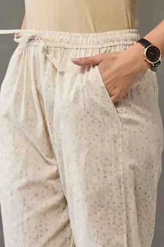 structured women printed kurta with trousers with dupatta
