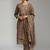 tailored women printed kurta with trousers with dupatta