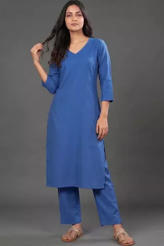 structured women kurta with trousers with dupatta