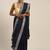 navy_blue navy blue sequinned embroidered border organza saree