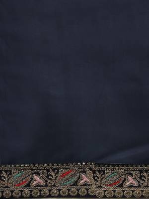 navy_blue navy blue sequinned embroidered border organza saree 3
