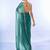 teal sequinned organza saree with blouse piece