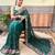 green green & pink floral sequinned saree