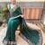 green green & pink floral sequinned saree