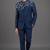 Midnight blue embellished bandhgala set
