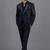 Midnight blue embroidered tuxedo set