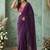 purple sequinned poly georgette saree