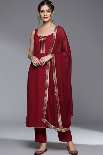everyday workwear women kurta with trousers with dupatta