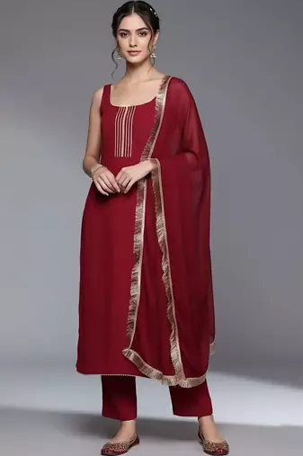 everyday workwear women kurta with trousers with dupatta