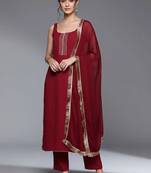 everyday workwear women kurta with trousers with dupatta