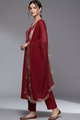 everyday workwear women kurta with trousers with dupatta
