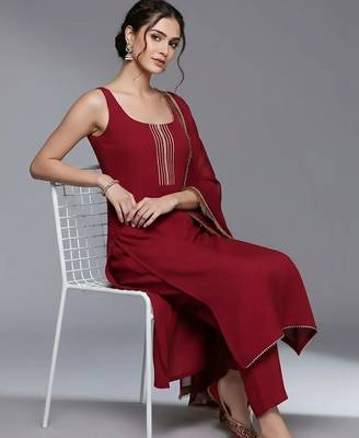 everyday workwear women kurta with trousers with dupatta 5