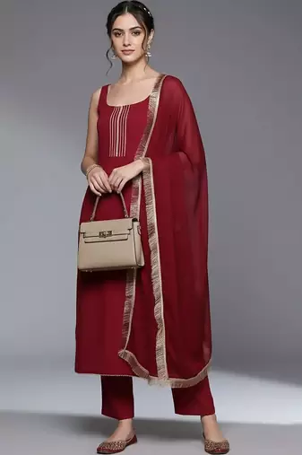 everyday workwear women kurta with trousers with dupatta