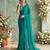 teal embellished sequinned poly georgette saree