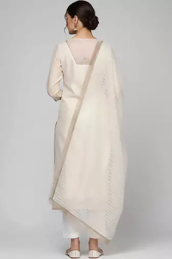 workwear women embroidered kurta with trousers with dupatta